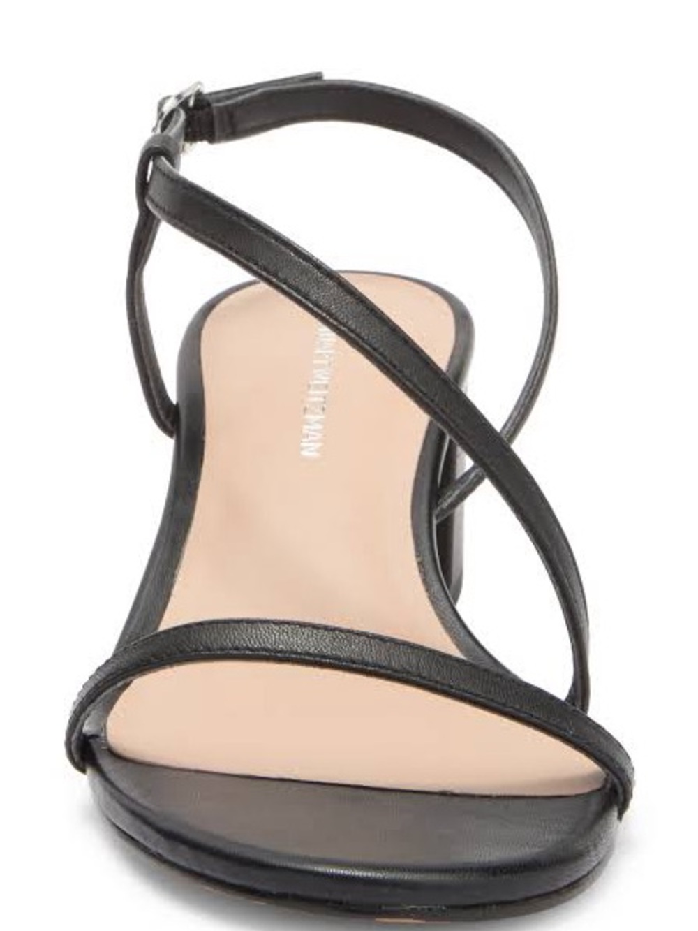 Stuart Weitzman Aliza Block Heel Sandal Black Leather Size 11 Women